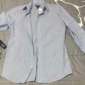 H&M Men's Light Blue Striped Dress Shirt